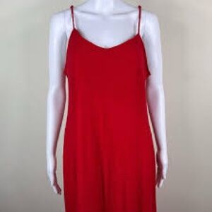 Faded Glory Red Maxi Dress Spaghetti Strap XL (16–18)